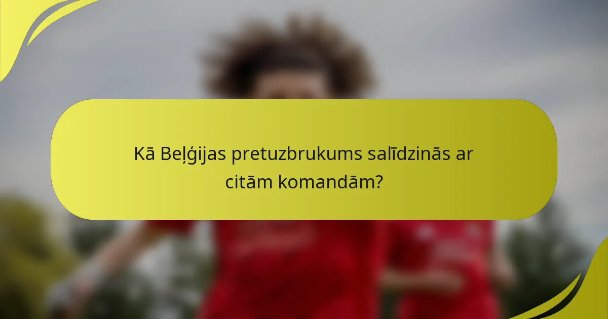 Kā Beļģijas pretuzbrukums salīdzinās ar citām komandām?