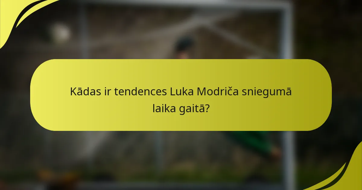 Kādas ir tendences Luka Modriča sniegumā laika gaitā?