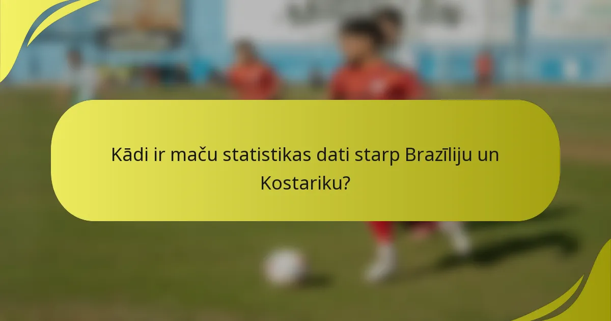 Kādi ir maču statistikas dati starp Brazīliju un Kostariku?